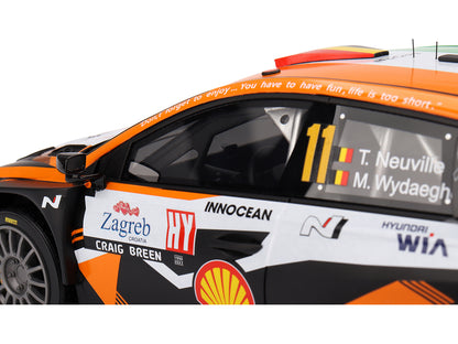 Hyundai i20 N Rally1 Hybrid #11 Thierry Neuville - Martijn Wydaeghe "Hyundai Shell Mobis WRT"  Winner "Rally Croatia Power Stage" (2023) 1/18 Model Car