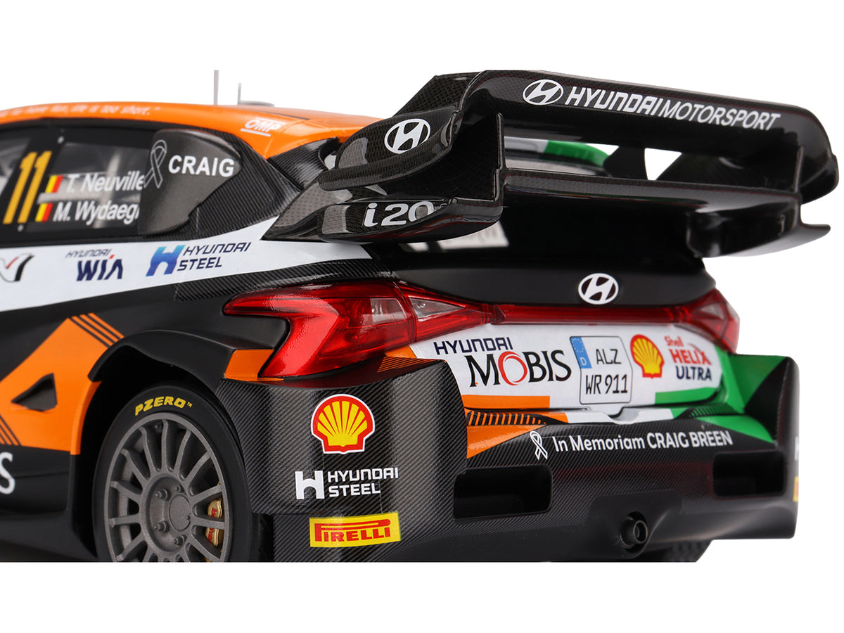 Hyundai i20 N Rally1 Hybrid #11 Thierry Neuville - Martijn Wydaeghe "Hyundai Shell Mobis WRT"  Winner "Rally Croatia Power Stage" (2023) 1/18 Model Car
