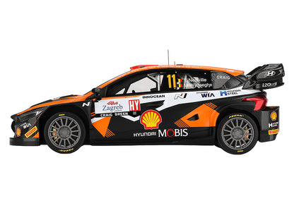 Hyundai i20 N Rally1 Hybrid #11 Thierry Neuville - Martijn Wydaeghe "Hyundai Shell Mobis WRT"  Winner "Rally Croatia Power Stage" (2023) 1/18 Model Car