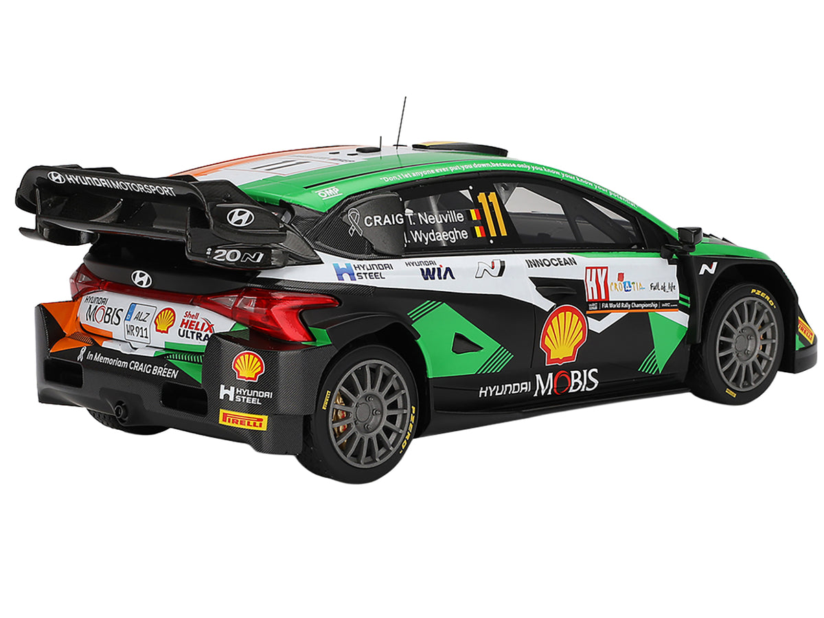 Hyundai i20 N Rally1 Hybrid #11 Thierry Neuville - Martijn Wydaeghe "Hyundai Shell Mobis WRT"  Winner "Rally Croatia Power Stage" (2023) 1/18 Model Car