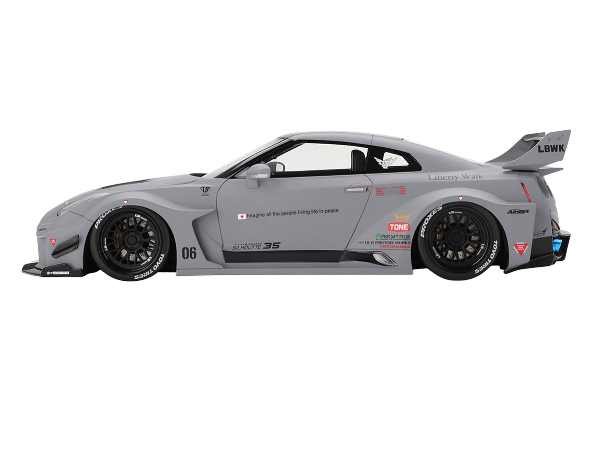 Nissan LB-Silhouette WORKS GT 35GT-RR Ver.1 RHD (Right Hand Drive) Matt Gray with Black Top 1/18 Model Car