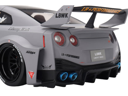 Nissan LB-Silhouette WORKS GT 35GT-RR Ver.1 RHD (Right Hand Drive) Matt Gray with Black Top 1/18 Model Car
