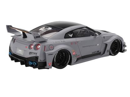 Nissan LB-Silhouette WORKS GT 35GT-RR Ver.1 RHD (Right Hand Drive) Matt Gray with Black Top 1/18 Model Car