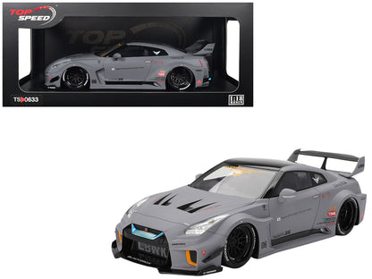 Nissan LB-Silhouette WORKS GT 35GT-RR Ver.1 RHD (Right Hand Drive) Matt Gray with Black Top 1/18 Model Car