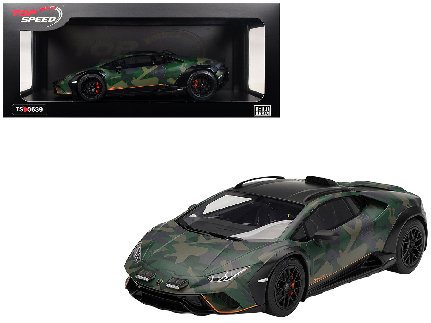 Lamborghini Huracan Sterrato All-Terrain "BOSCO" Green Camouflage 1/18 Model Car