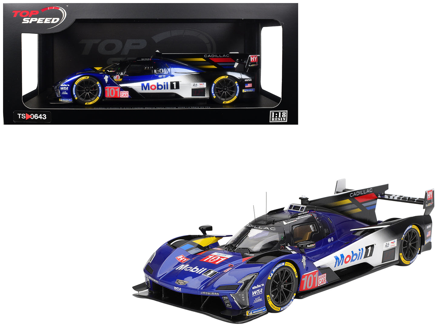 Cadillac V-Series.R #101 Filipe Albuquerque - Jordan Taylor - Ricky Taylor "Cadillac Wayne Taylor Racing" FIA WEC "24 Hours of Le Mans" (2025) 1/18 Model Car