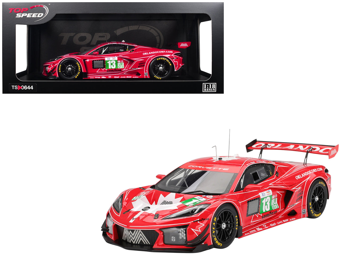 Chevrolet Corvette Z06 GT3.R #13 Matt Bell - Orey Fidani - Lars Kern "AWA Racing" "24 Hours of Le Mans" (2025) 1/18 Model Car