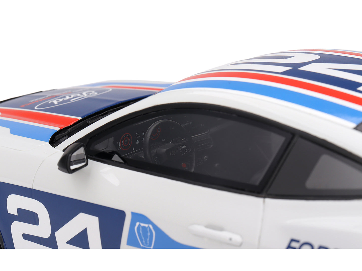 Ford Mustang Dark Horse #24 "Ford Performance Racing School" White with Graphics 1/18 Model Car
