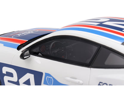 Ford Mustang Dark Horse #24 "Ford Performance Racing School" White with Graphics 1/18 Model Car