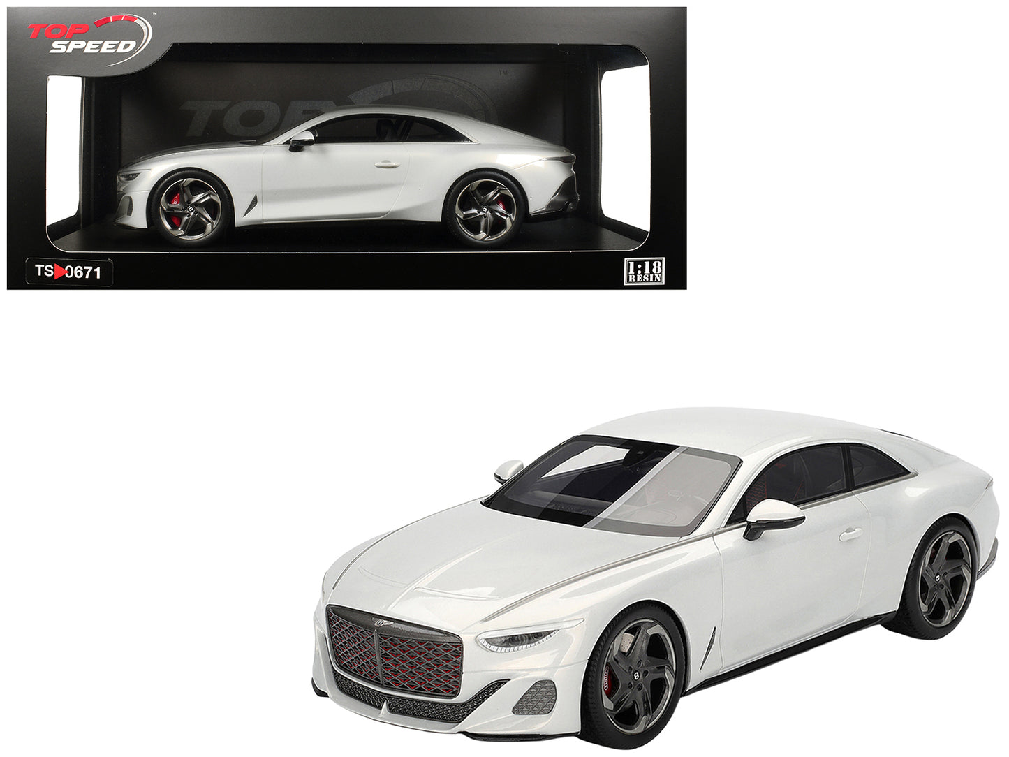 Bentley Batur Bonneville Pearl White Metallic 1/18 Model Car