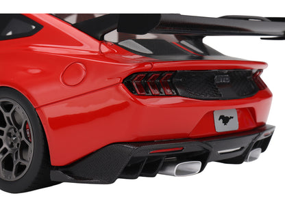 Ford Mustang GTD Race Red and Carbon Fiber with Red Stripe 1/18 Model Car