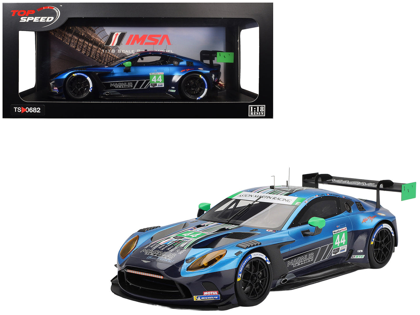 Aston Martin Vantage GT3 EVO #44 Andy Lally - John Potter - Spencer Pumpelly - Nicki Thiim "Magnus Racing" IMSA "24 Hours of Daytona" (2025) 1/18 Model Car