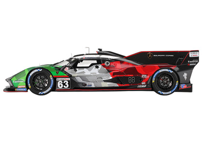 Lamborghini SC63 #63 Mirko Bortolotti - Romain Grosjean - Daniil Kvyat - Edoardo Mortara "Automobili Lamborghini Squadra Corse" IMSA "24 Hours of Daytona" (2025) 1/18 Model Car