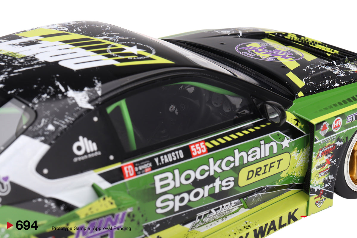 Nissan LB-Super Silhouette S15 SILVIA RHD (Right Hand Drive) #555 V2 Yukio Fausto "Formula Drift Japan" (2024) 1/18 Model Car