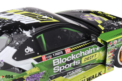 Nissan LB-Super Silhouette S15 SILVIA RHD (Right Hand Drive) #555 V2 Yukio Fausto "Formula Drift Japan" (2024) 1/18 Model Car