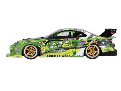 Nissan LB-Super Silhouette S15 SILVIA RHD (Right Hand Drive) #555 V2 Yukio Fausto "Formula Drift Japan" (2024) 1/18 Model Car