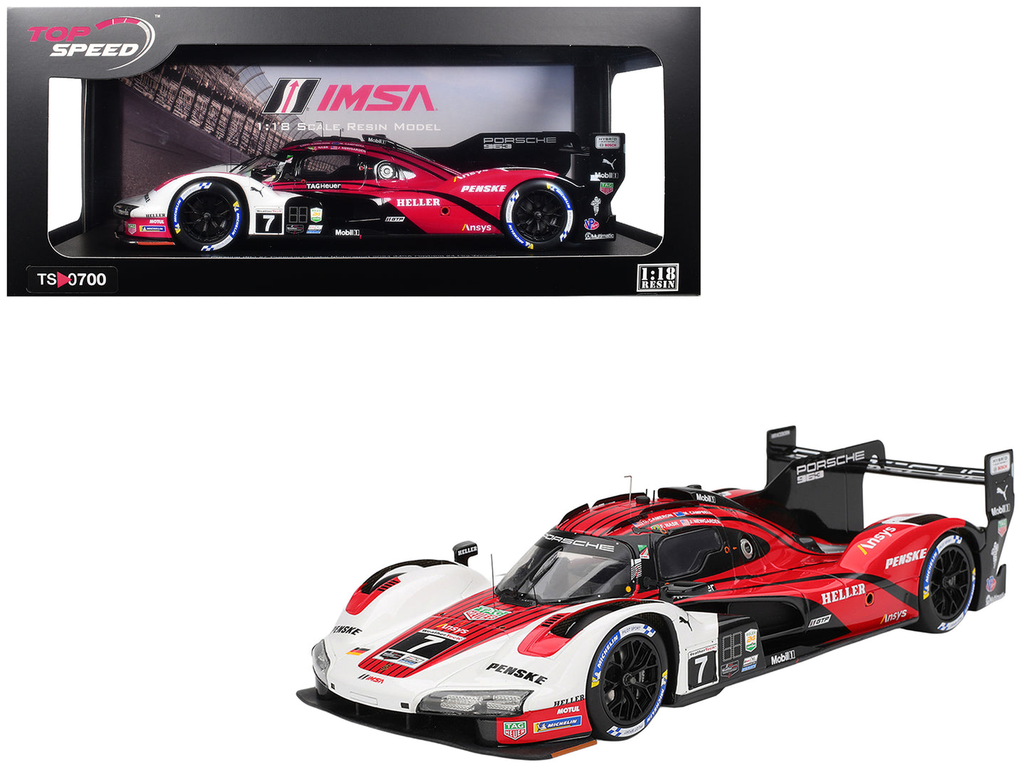Porsche 963 #7 Dane Cameron - Matt Campbell - Felipe Nasr - Josef Newgarden "Porsche Penske Motorsport" Winner IMSA "24 Hours of Daytona" (2024) 1/18 Model Car