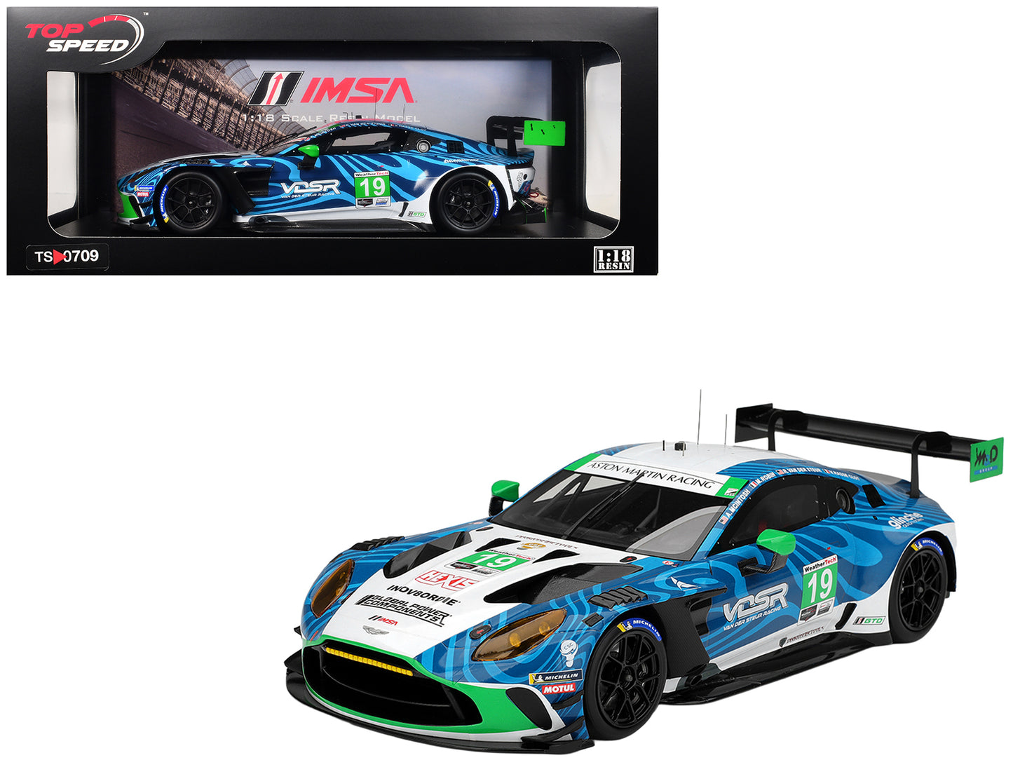 Aston Martin Vantage GT3 EVO #19 Valentin Hasse-Clot - Anthony McIntosh - Maxime Robin - Rory van der Steur "van der Steur Racing" IMSA "24 Hours of Daytona" (2025) 1/18 Model Car
