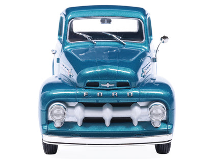 1952 Ford F1 Pickup Truck Blue Metallic 1/24 Diecast Model