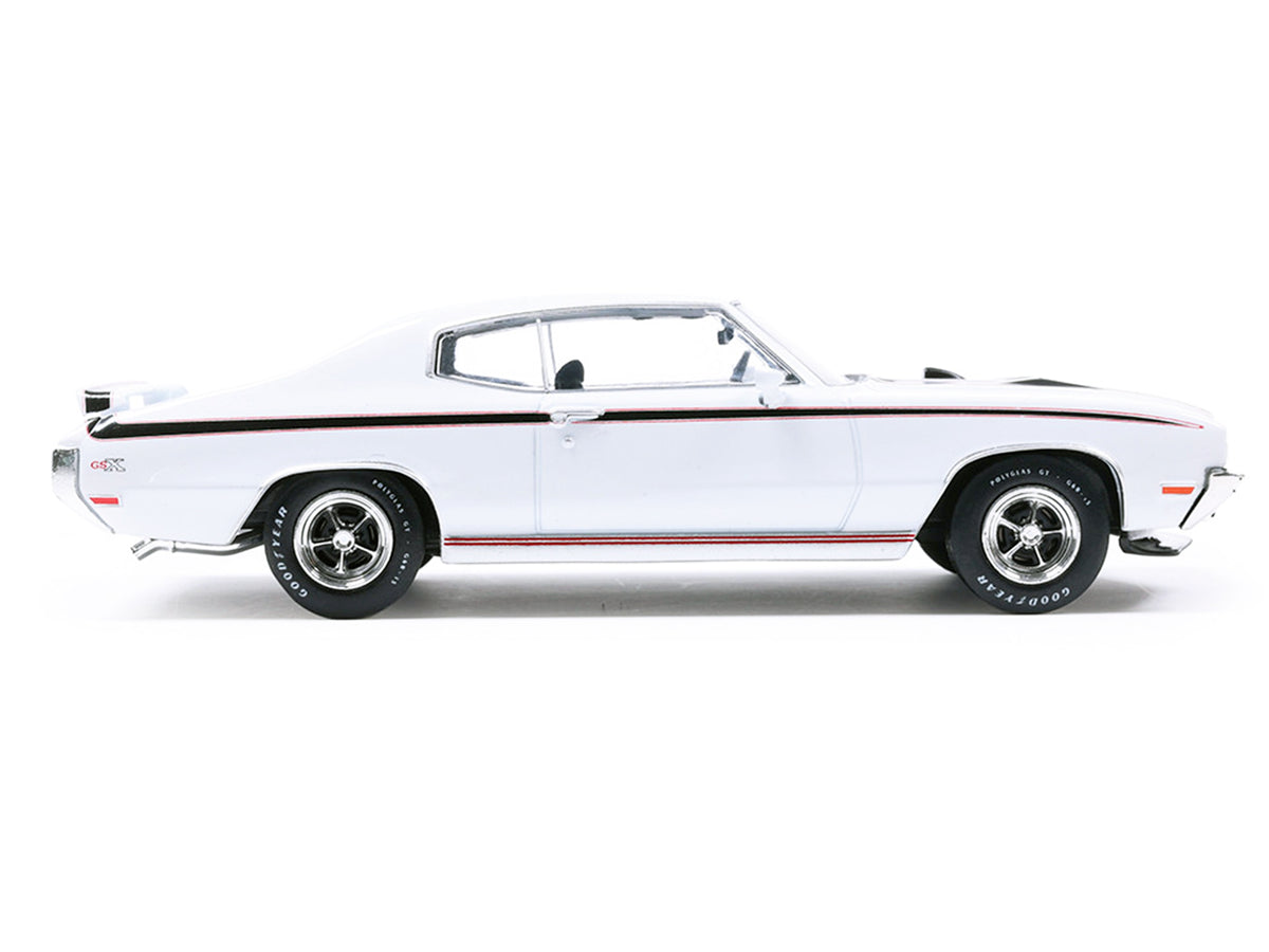 1970 Buick GSX Apollo White with Black and Red Stripes 1/43 Diecast Model