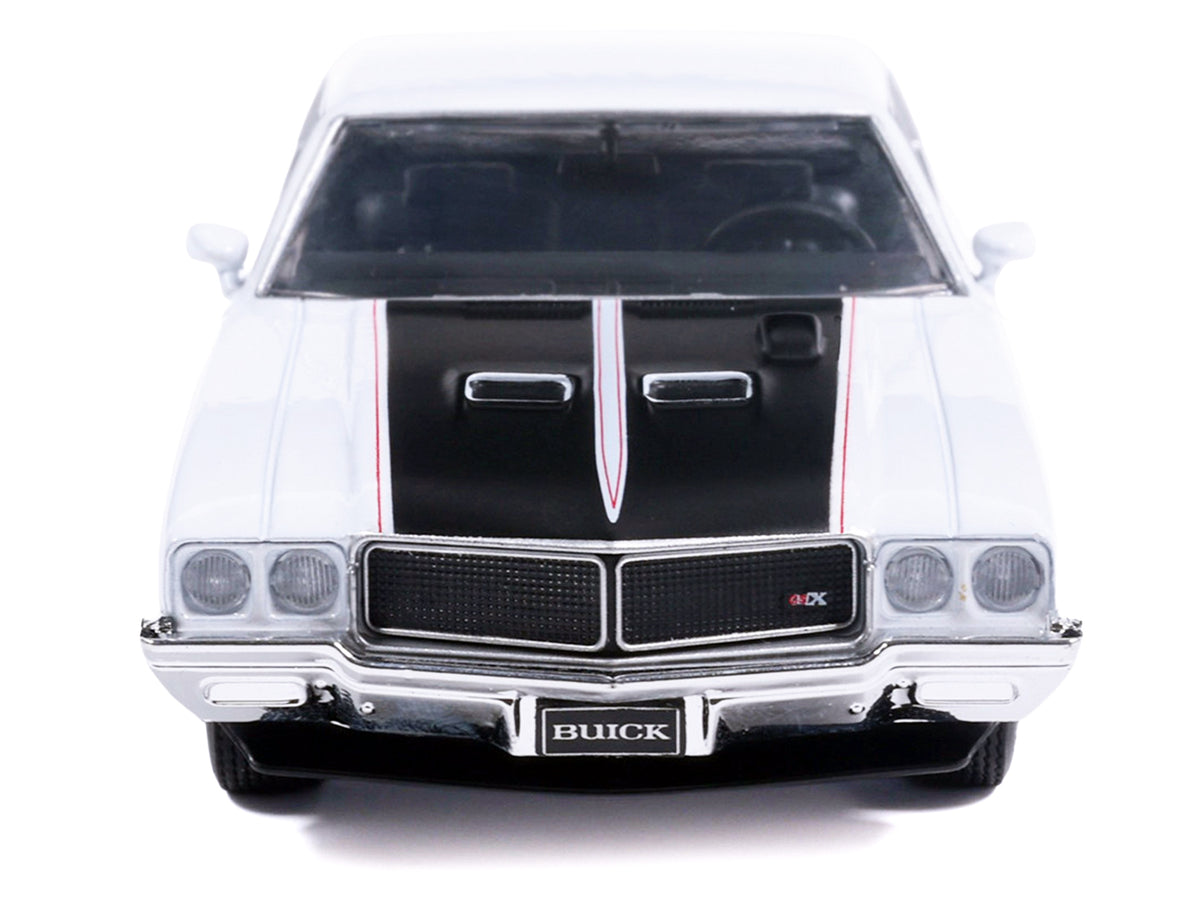 1970 Buick GSX Apollo White with Black and Red Stripes 1/43 Diecast Model