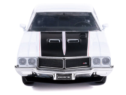 1970 Buick GSX Apollo White with Black and Red Stripes 1/43 Diecast Model