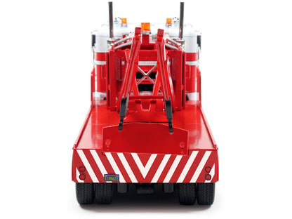 1987 Freightliner FLA Tow Truck Red and White 1/43 Diecast Model