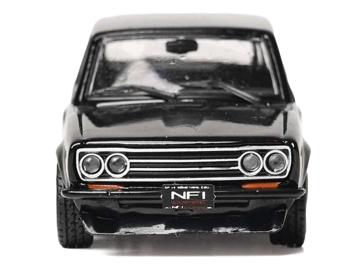 1971 Datsun 510 Black with Silver Stripes 1/64 Diecast Model Car