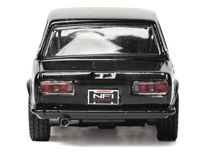 1971 Datsun 510 Black with Silver Stripes 1/64 Diecast Model Car