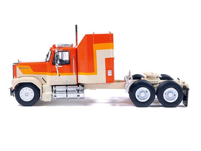 1980 GMC General Truck Tractor Orange with Stripes 1/64 Diecast Model Car