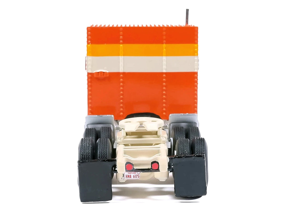 1980 GMC General Truck Tractor Orange with Stripes 1/64 Diecast Model Car