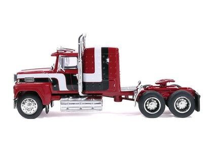 1978 Ford LTL-9000 Truck Tractor Red Metallic with Stripes 1/64 Diecast Model Car