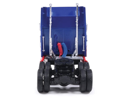 1990 Ford Aeromax Truck Tractor Blue Metallic and Red with White Stripes 1/64 Diecast Model Car