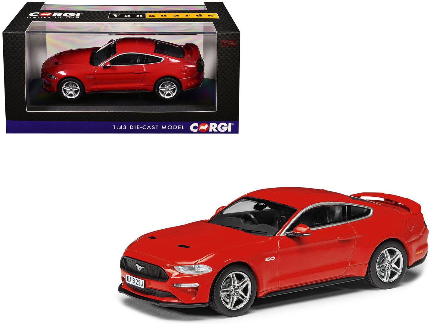 Ford Mustang Mk6 GT Fastback 5.0 RHD (Right Hand Drive) Race Red "Vanguards" Series 1/43 Diecast Model Car