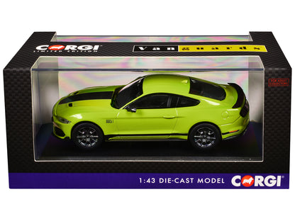 Ford Mustang Mk6 Mach 1 RHD (Right Hand Drive) Grabber Yellow with Black Stripes "Vanguards" Series 1/43 Diecast Model Car