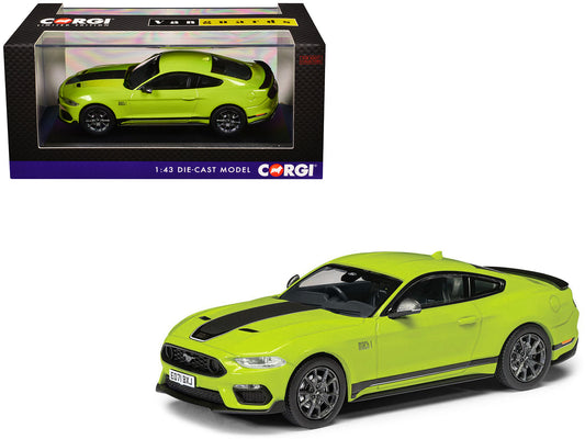 Ford Mustang Mk6 Mach 1 RHD (Right Hand Drive) Grabber Yellow with Black Stripes "Vanguards" Series 1/43 Diecast Model Car