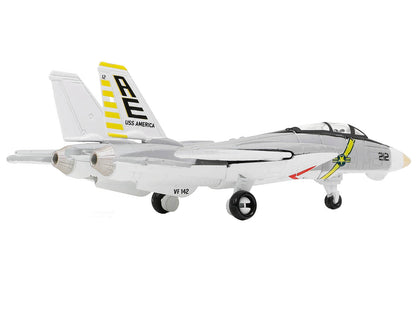 Grumman F-14B Tomcat Fighter Aircraft "VF-142 Ghostriders" and Section K of USS Enterprise (CVN-65) Aircraft Carrier Display Deck "Legendary F-14 Tomcat" Series 1/200 Diecast Model