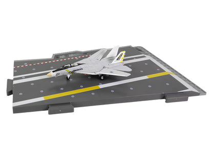 Grumman F-14B Tomcat Fighter Aircraft "VF-142 Ghostriders" and Section K of USS Enterprise (CVN-65) Aircraft Carrier Display Deck "Legendary F-14 Tomcat" Series 1/200 Diecast Model