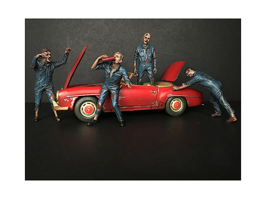 Zombie Mechanics 4 Piece Figurine Set "Got Zombies??" for 1/24 Scale Models