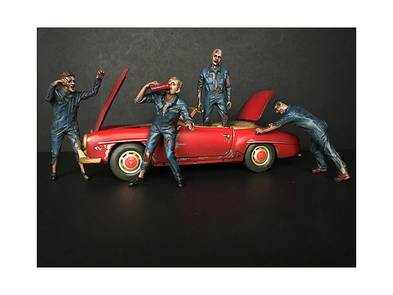 Zombie Mechanics 4 Piece Figurine Set "Got Zombies??" for 1/24 Scale Models