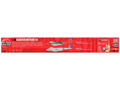 Level 3 Model Kit Gloster Meteor F.8 Aircraft with 2 Scheme Options 1/48 Plastic Model Kit