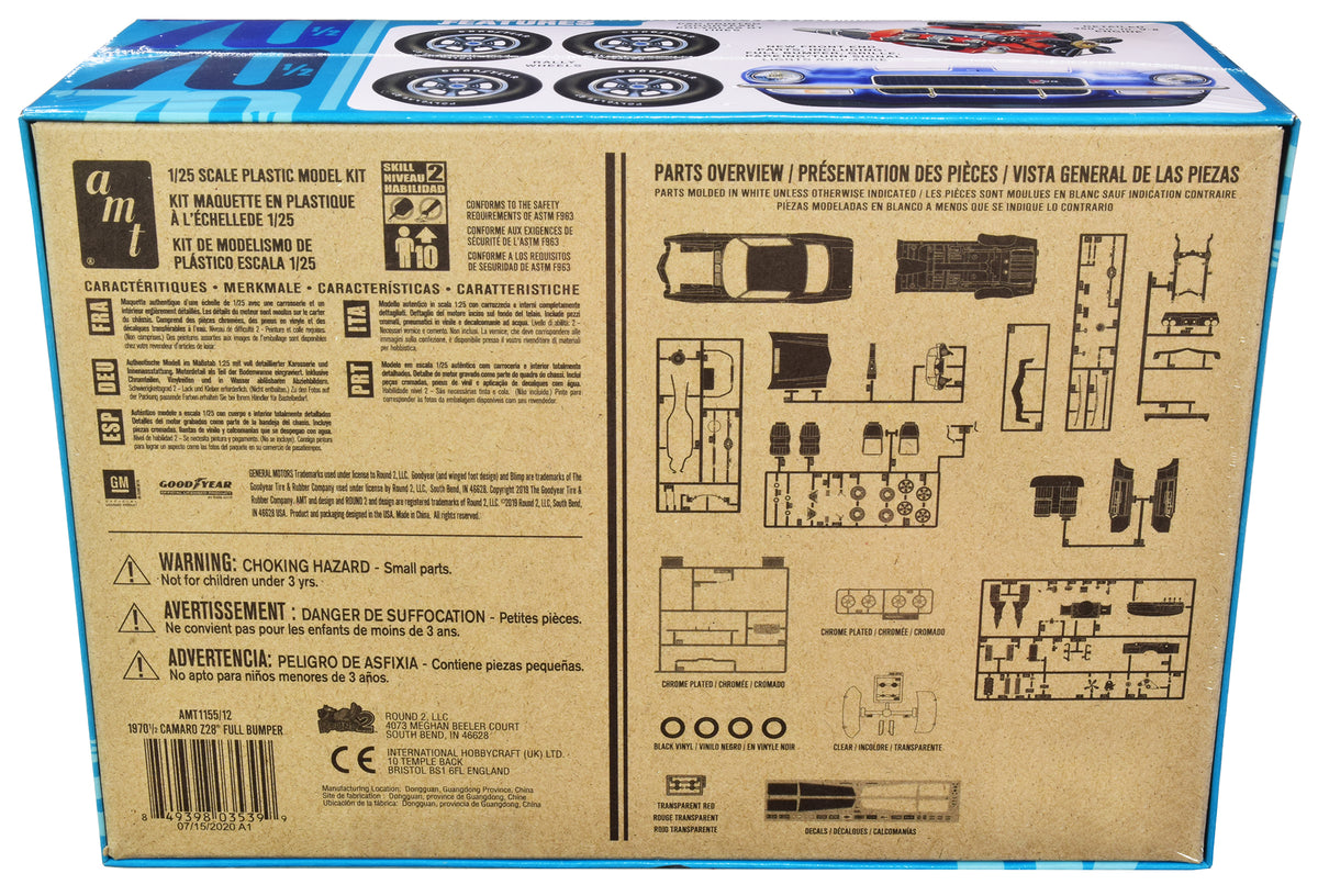 Skill 2 Model Kit 1970 1/2 Chevrolet Camaro Z28 "Full Bumper" 1/25 Scale Model