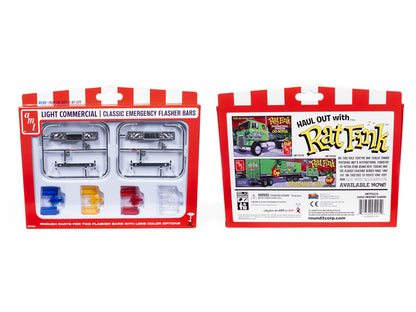 Skill 2 Model Kit Light Commercial Classic Emergency Flasher Bars Set of 10 pieces for 1/25 Scale Model
