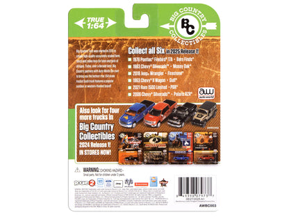 2021 Ram 1500 Limited Pickup Truck "PBR (Professional Bull Riders)" Gray Metallic with Graphics "Big Country Collectibles" 2025 Series 1/64 Diecast Model Car