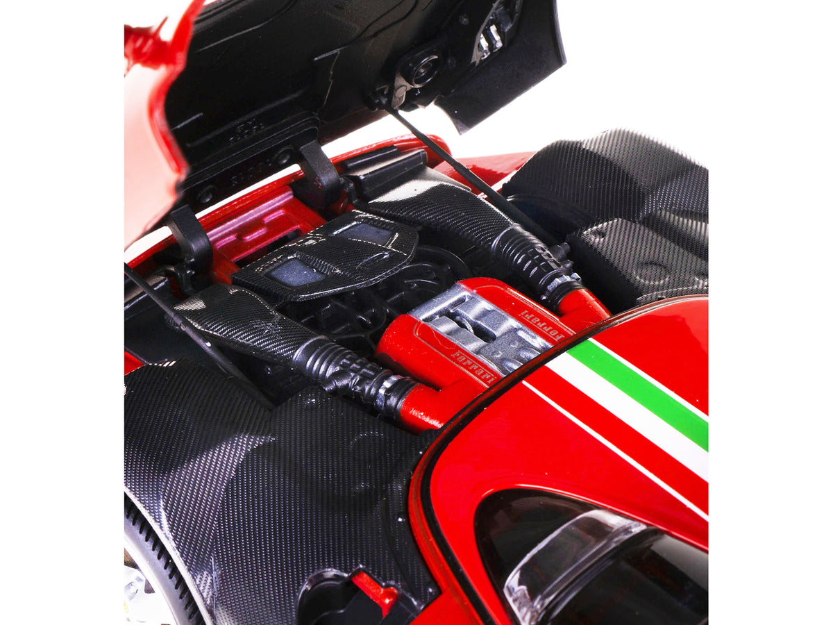 Ferrari Monza SP1 Red with Italian Flag Stripes "Signature Series" 1/18 Diecast Model Car
