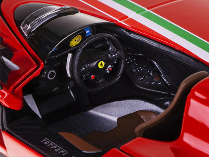 Ferrari Monza SP1 Red with Italian Flag Stripes "Signature Series" 1/18 Diecast Model Car
