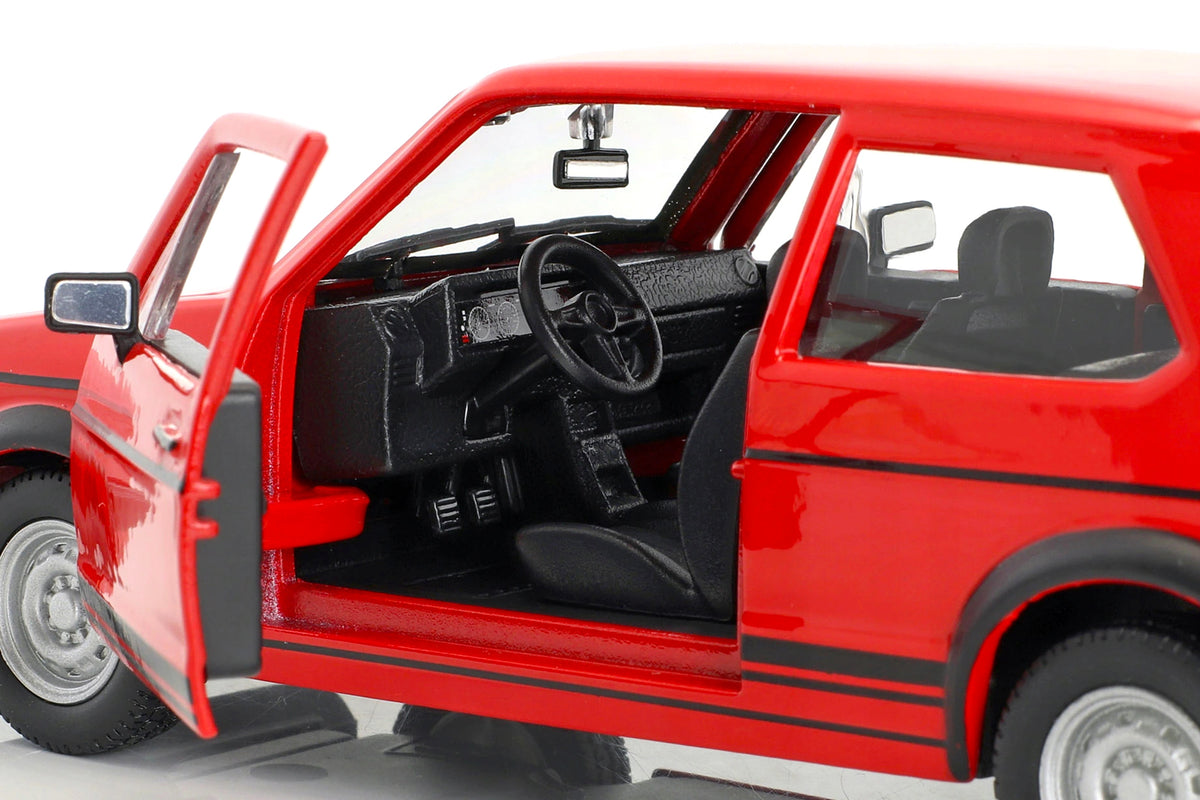 1979 Volkswagen Golf Mk1 GTI Red with Black Stripes 1/24 Diecast Model Car
