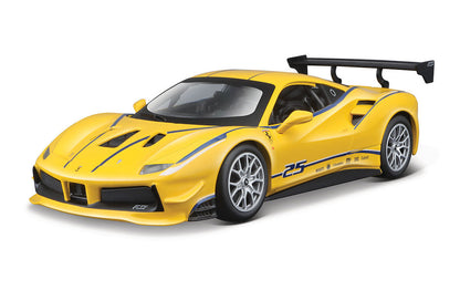 Ferrari 488 Challenge #25 Yellow with Blue Stripes "Ferrari Racing" 1/24 Diecast Model Car