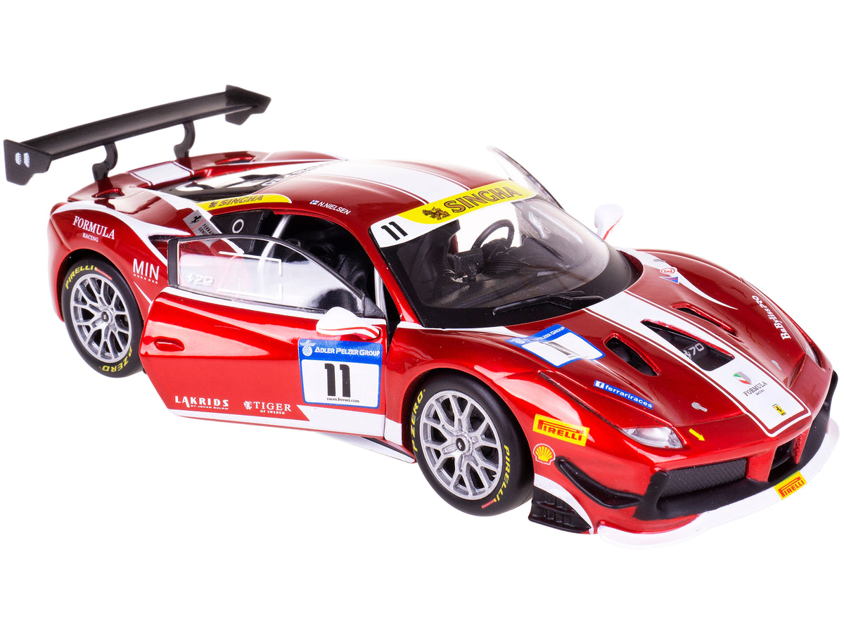 Ferrari 488 Challenge #11 Candy Red with White Stripes "Ferrari Racing" 1/24 Diecast Model Car