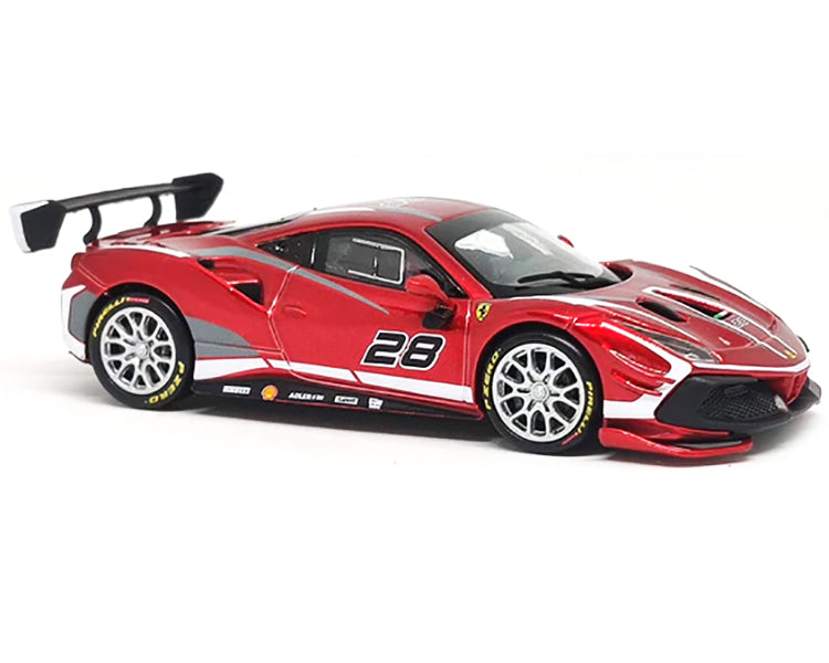 2020 Ferrari 488 Challenge EVO #28 Red with Graphics "Racing" Series 1/43 Diecast Model Car